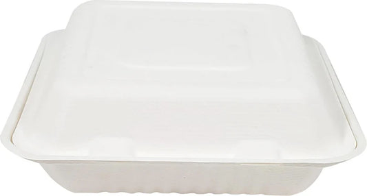 Bagasse Clamshell Container 9x9