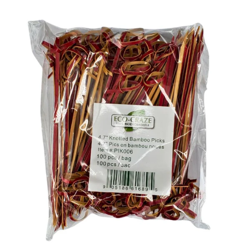 Bamboo Knot Pick 4.7” Red