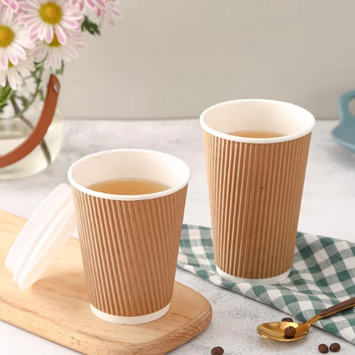 Kraft Double Wall Ripple Coffee Cup 12oz
