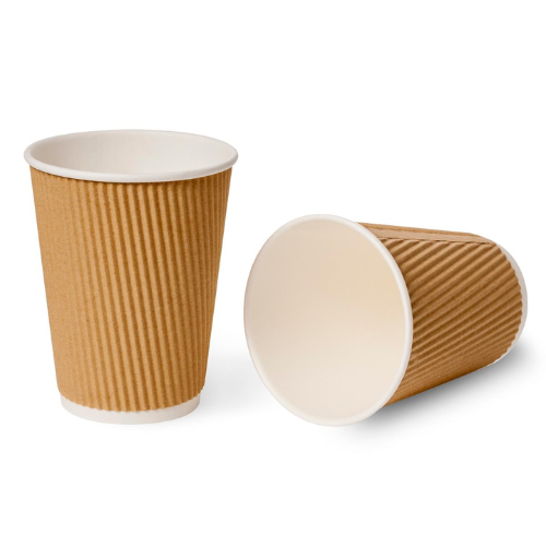 Kraft Double Wall Ripple Coffee Cup 12oz