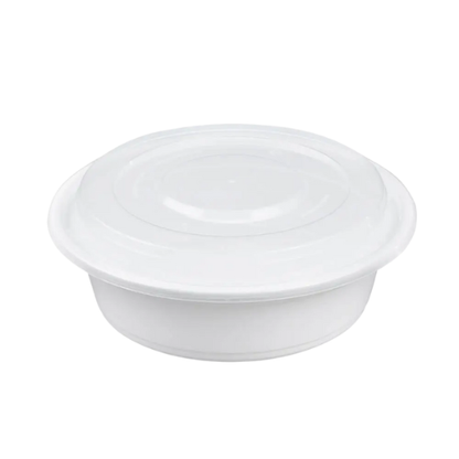 Plastic Round Containers with Lids (24–28oz, 7”)