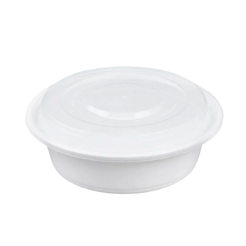 Plastic Round Containers with Lids (24–28oz, 7”)